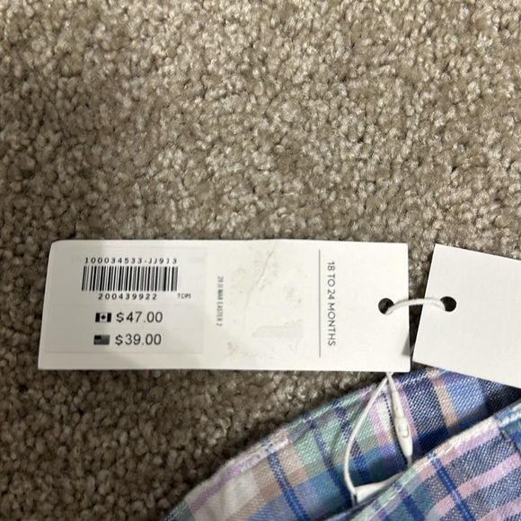 Janie and Jack Plaid Linen Short - size 18-24 months - Picture 3 of 3